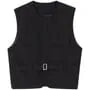 Round Neck Plain Belted Cargo Vest