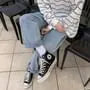 Mid Rise Washed Wide Leg Jeans