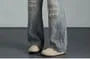 Mid Rise Washed Distressed Wide Leg Jeans