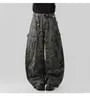 High Waist Camouflage Print Wide Leg Cargo Pants