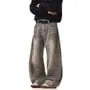 Mid Rise Washed Wide Leg Jeans