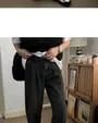 High Waist Washed Pleated Wide Leg Jeans