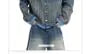 Layered Collar Washed Mock Two Piece Panel Button Denim Jacket / Mid Rise Wide Leg Jeans