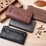 Faux Leather Zip Long Wallet