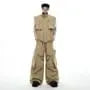 Drawstring Waist Plain Wide Leg Cargo Pants