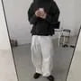 Mid Rise Plain Wide Leg Cargo Pants