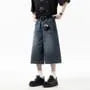 Mid Rise Washed Wide Leg Jorts