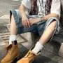 Mid Rise Washed Panel Cargo Jorts