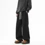 Drawstring Waist Washed Wide Leg Jeans