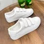 Adhesive Strap Faux Leather Sneakers