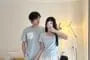 Couple Matching Short-Sleeve Round Neck Pocket Tee / Short-Sleeve Scoop Neck Asymmetrical Tee / High Rise Midi A-Line Skirt