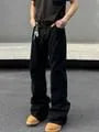 High Waist Plain Wide Leg Jeans