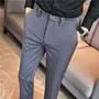 Mid Rise Plain Cropped Slim Fit Dress Pants