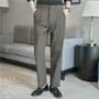 Mid Rise Plain Straight Leg Dress Pants