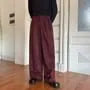 High Waist Twill Wide Leg Dress Pants