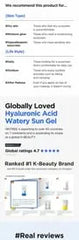 Hyaluronic Acid Watery Sun Gel Set