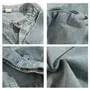 Stand Collar Buckled Washed Denim Button Jacket