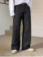 Unwashed Straight-Cut Loose Jeans