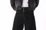 High Waist Contrast Stitching Wide Leg Jeans