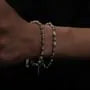 Stainless Steel Silver Tone Beaded Bracelet