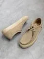 Suede Platform Lace Up Shoes