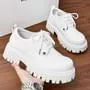 Faux Leather Plain Lace-Up Shoes