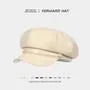 Plain Panel Faux Leather Newsboy Cap