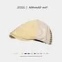 Houndstooth Panel Corduroy Flat Cap
