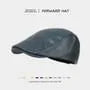 Plain Faux Leather Flat Cap