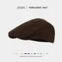 Plain Faux Suede Flat Cap