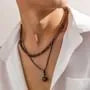 Set of 2: Bead Pendant String Necklace + Bead Necklace