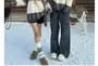 Couple Matching Round Neck Jacquard Sweater / Beanie / Scarf / Set