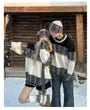 Couple Matching Round Neck Jacquard Sweater / Beanie / Scarf / Set