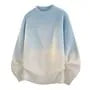 Crew Neck Gradient Sweater