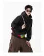 Hooded Drop Shoulder Plain Zip Windbreaker