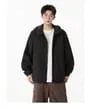 Hooded Drop Shoulder Plain Zip Windbreaker