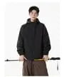 Hooded Drop Shoulder Plain Zip Windbreaker