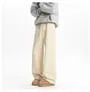 Drawstring Waist Plain Fleece Lined Wide Leg Sweatpants