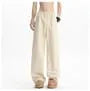 Drawstring Waist Plain Fleece Lined Wide Leg Sweatpants