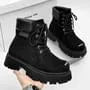 Platform Lace-Up Faux Suede Short Boots