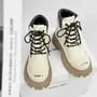 Platform Lace-Up Faux Suede Short Boots