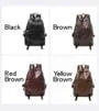 Plain Faux Leather Zip Backpack