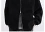 Stand Collar Plain Panel Zip Hoodie