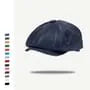 Faux Leather Newsboy Cap