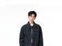 Collared Glitter Denim Zip Barn Jacket