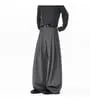 Mid Rise Plain Pleated Baggy Dress Pants