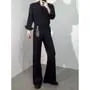 High Waist Plain Flared Dress Pants