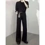 High Waist Plain Flared Dress Pants