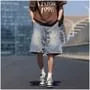 Drawstring Waist Washed Wide Leg Jorts