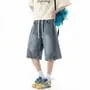 Drawstring Waist Washed Jorts